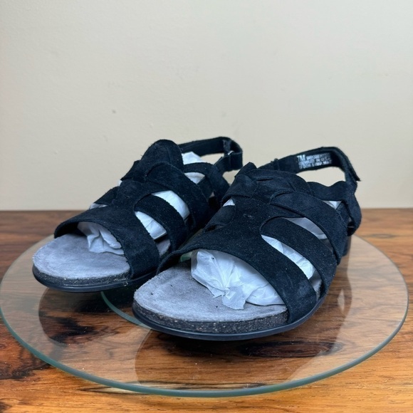 Munro Corine Sandals in black leather suede - Picture 5 of 15